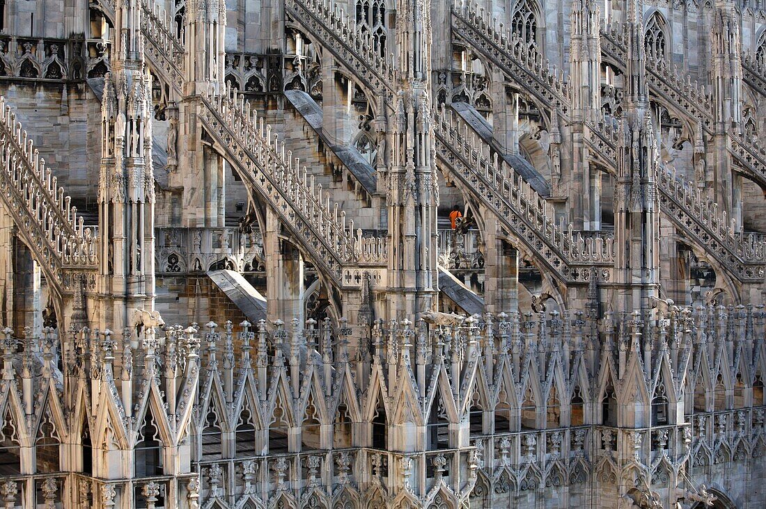 Pinneacles of Duomo, Milan, Italy