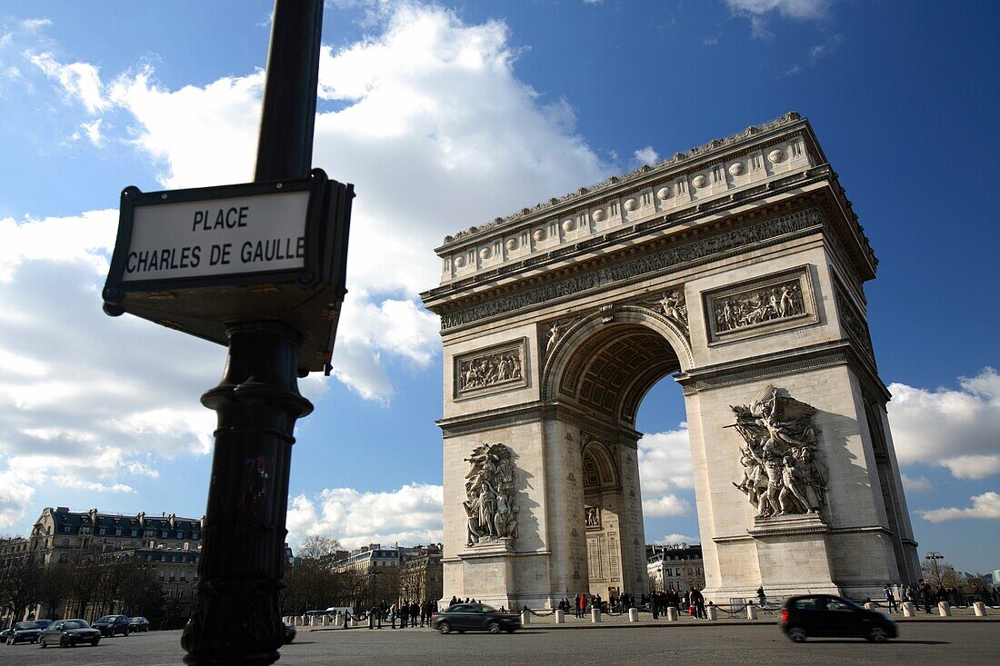 Arc De Triomphe in Place Charles de Gaulle, Paris, France