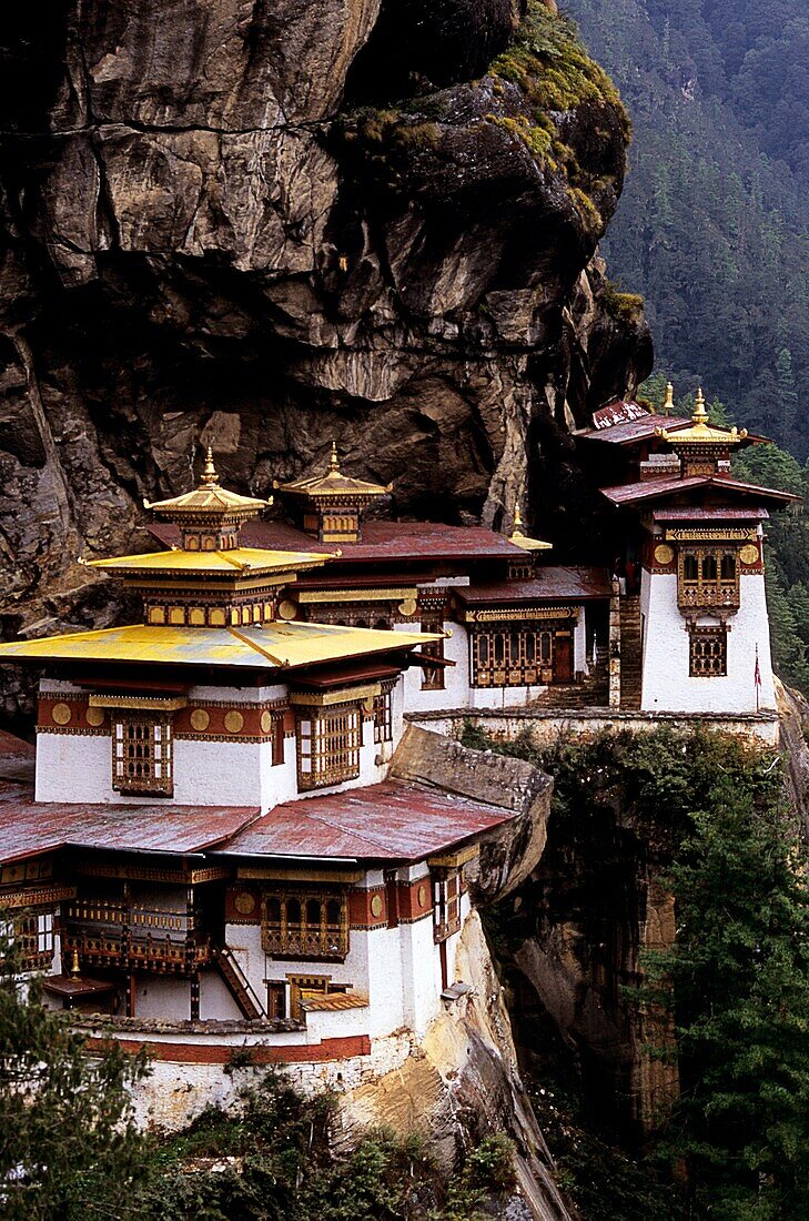 The Taktshang, also called Tiger Nest, is the most impressive monastery of the country, Paro, Bhutan