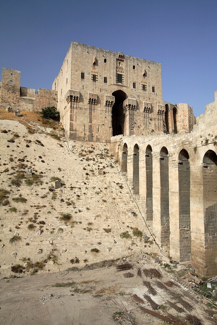 Entrance to the citadel of Aleppo, Syria