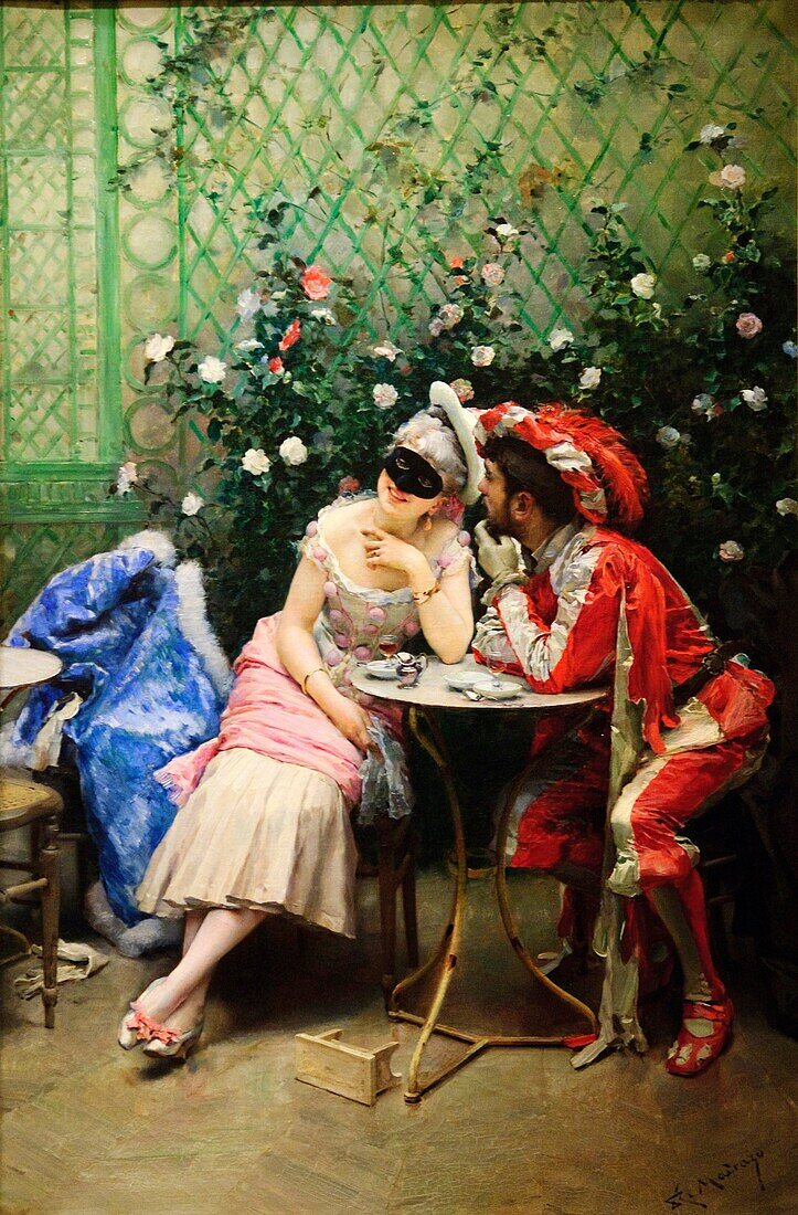 Masqueraders, 1875-78, by Raimundo de Madrazo y Garreta Spanish, 1841–1920, Spanish, 40 x 25 1/2 in 101 6 x 64 8 cm, Metropolitan Museum of Art, New York City