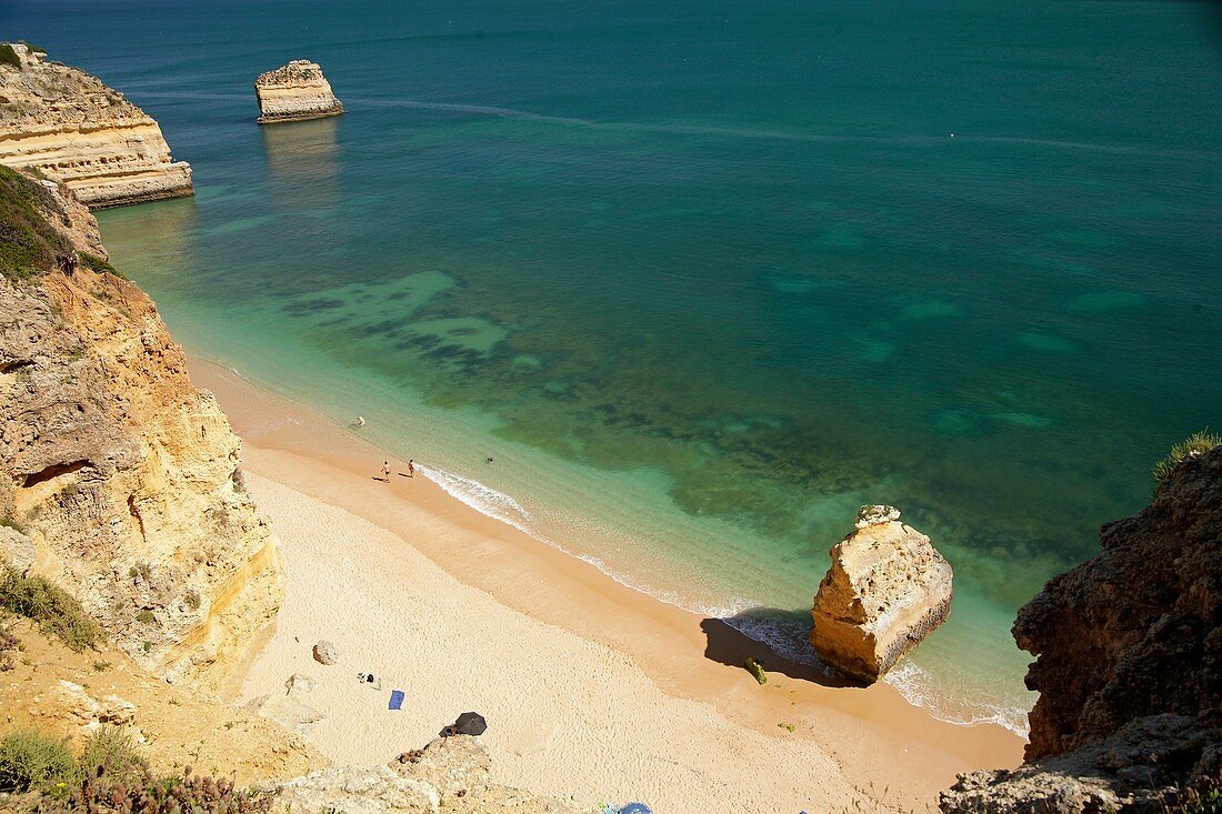 one of Algarves best beaches, Praia da Marinha near Carvoeiro in Portugal, Europe