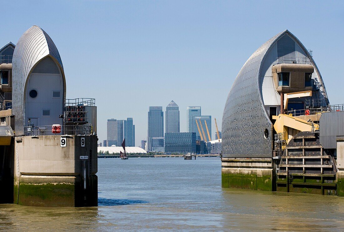 Thames Barrier, Woolwich, London, England.