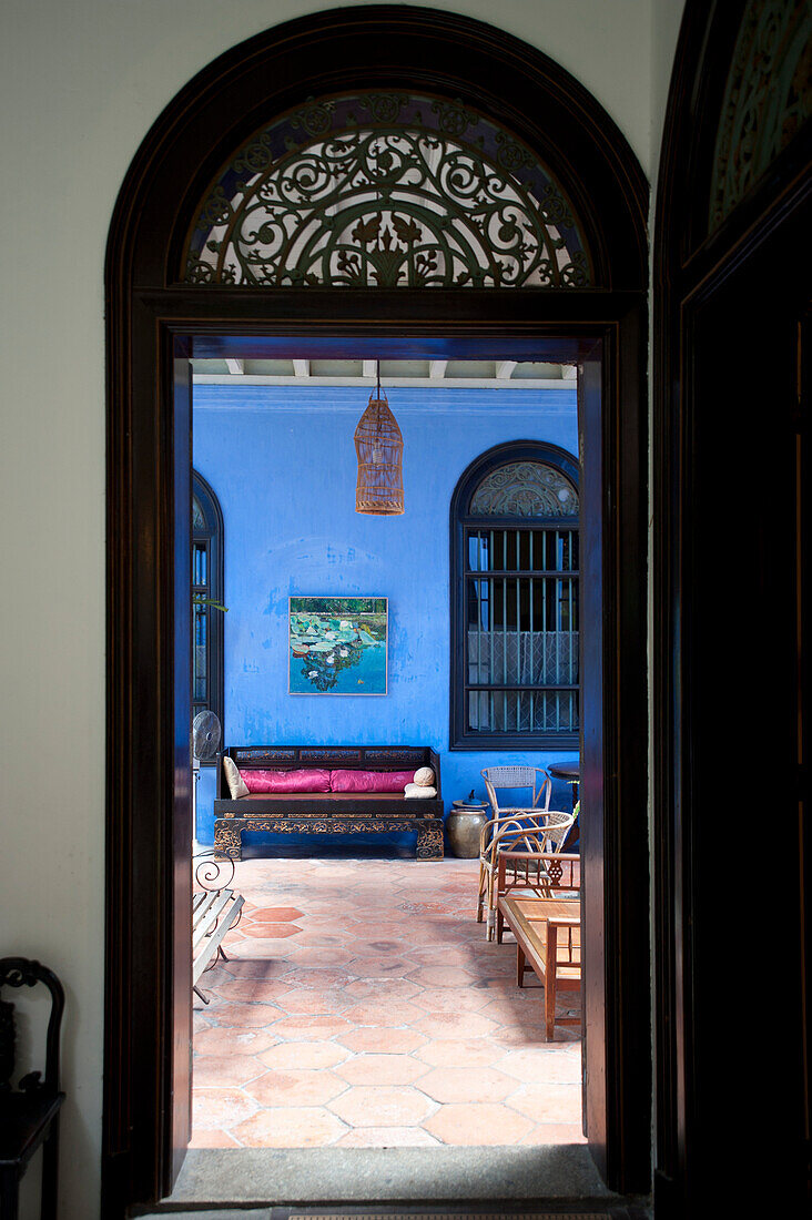 View of atrium of historic Cheong Fatt Tze Mansion, Georgetown, Penang, Malaysia, Asia