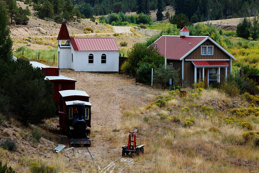 Autobahn 285, Miniatur-Dorf Tiny Town, Colorado, USA, Nordamerika, Amerika