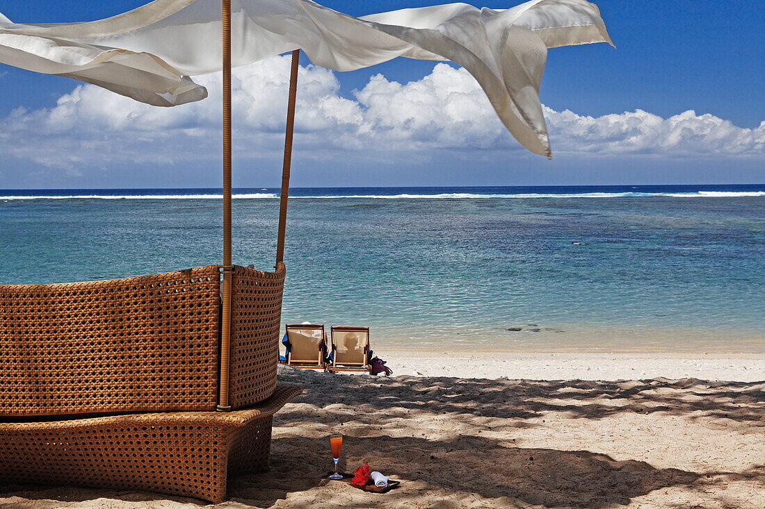 Beach of Grand Hotel du Lagoon, Saint Gilles, La Reunion, Indian Ocean