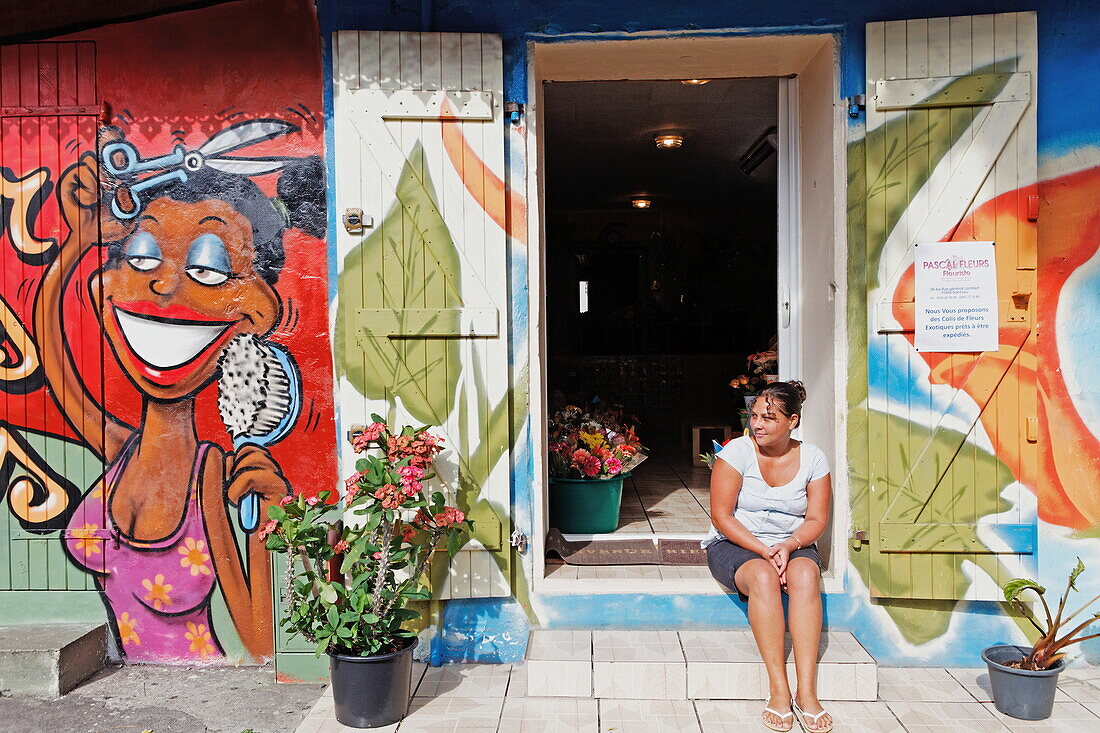 Friseurgeschäft in Saint Leu, La Reunion, Indischer Ozean