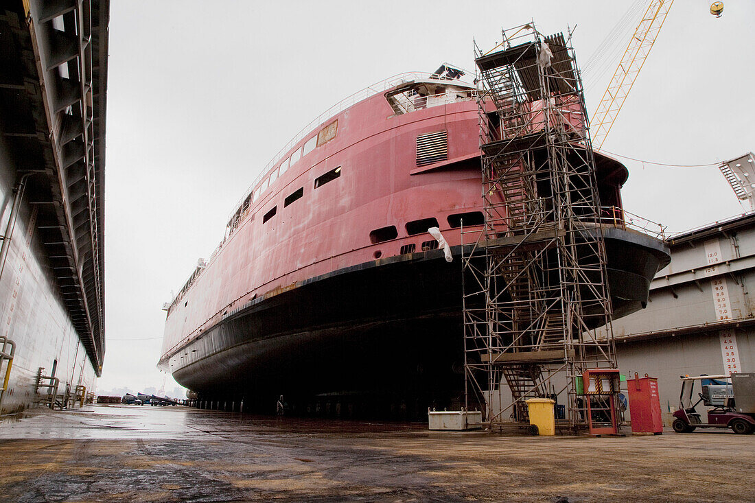 Ship on Dry Dock, Vancouver, BC, Canada