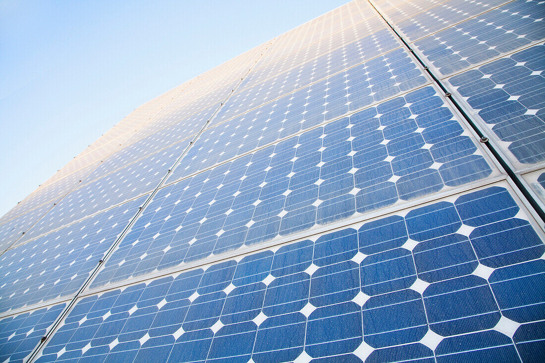 Solar Panels and Blue Sky, Beijing, China