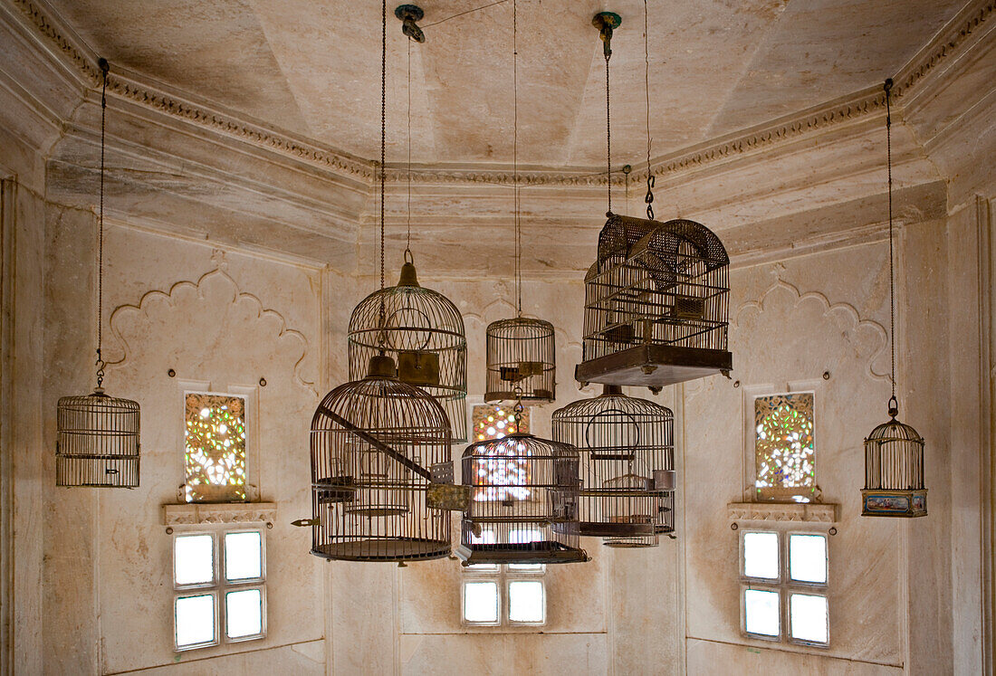 Empty Bird Cages in the City Palace, Udaipur, Rajastan, India