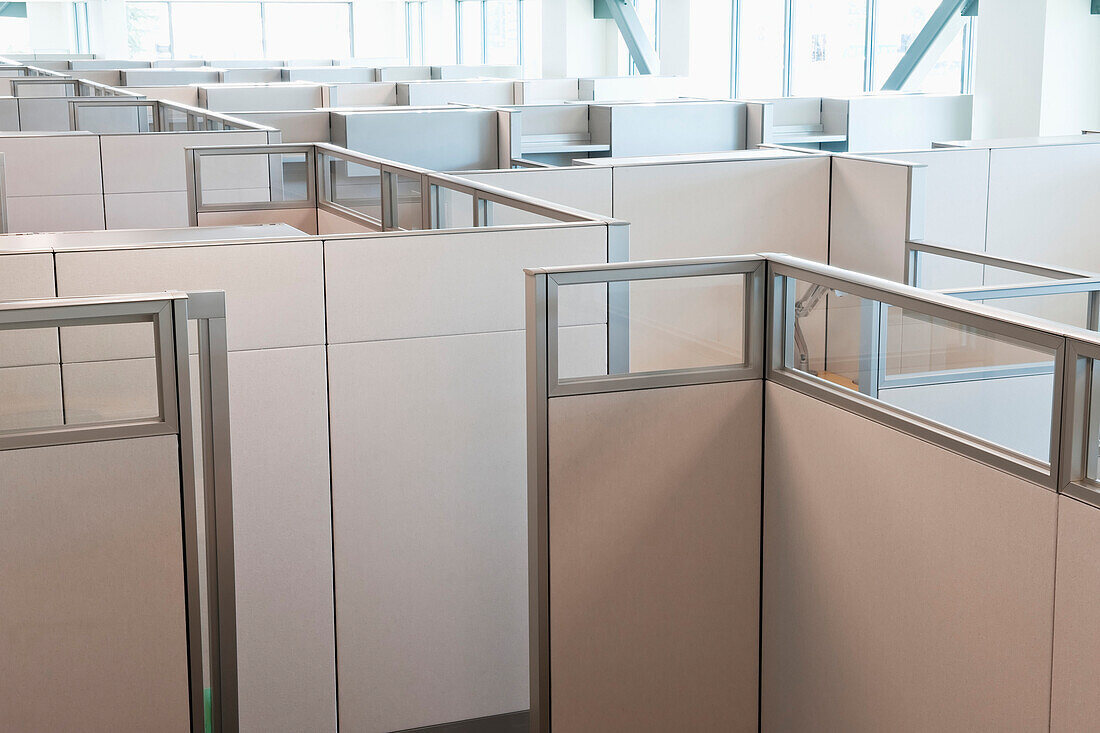 Empty Office Cubicles, Kirkland, Washington, USA