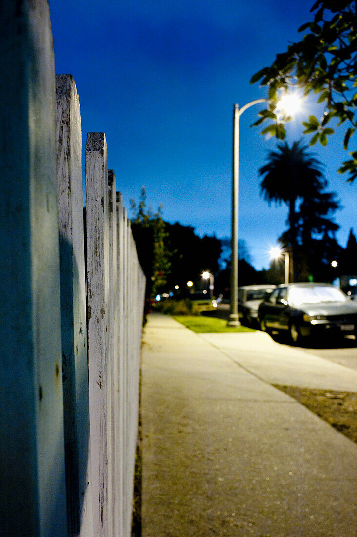 Empty Sidewalk at Dusk, Los Angeles, California, United States