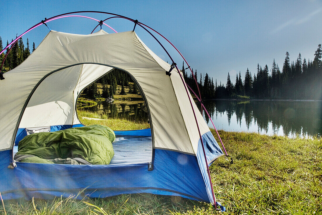 Campsite Near Lake, Basin Lake near Green Water, WA, U.S.