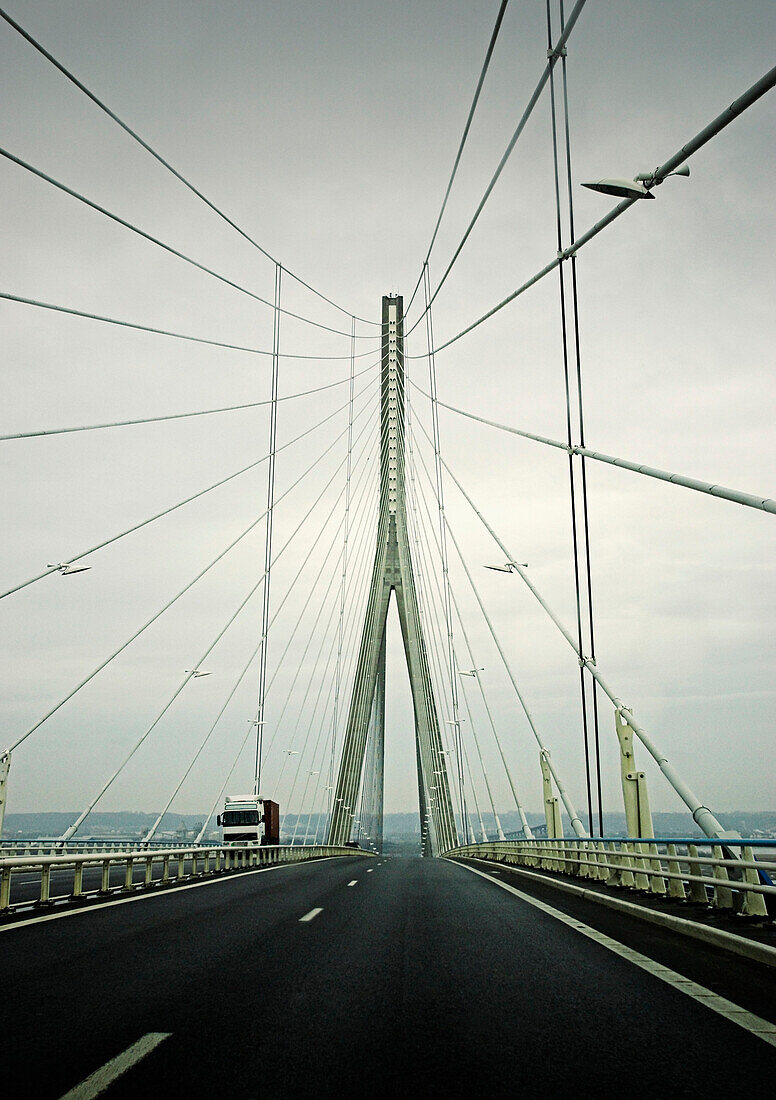 Bridge Over Pont de Normandie, France, Europe, Pont de Normandie, A29, Normandy, France, Europe