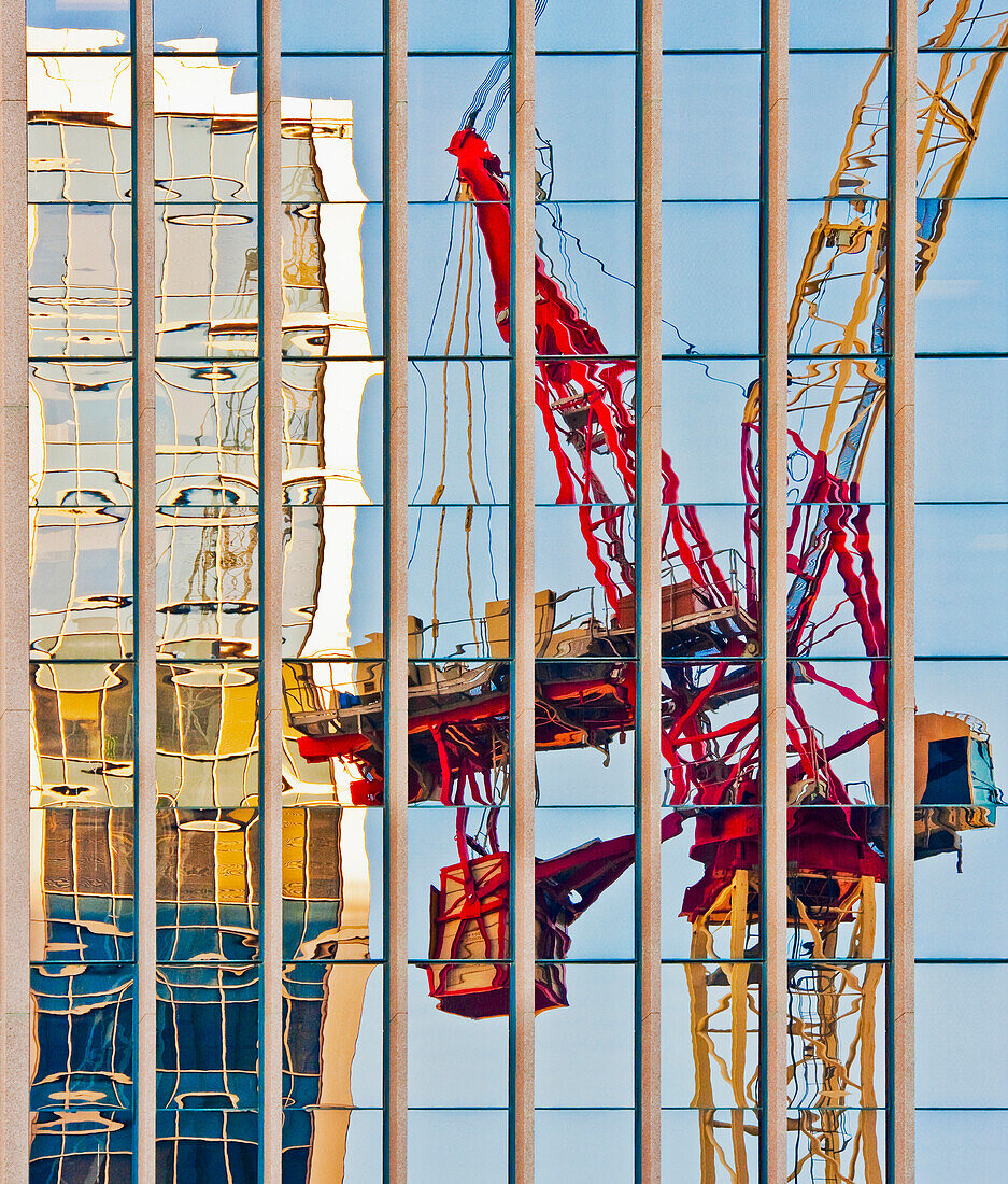 Distorted Reflection of a Tower Crane, Salt Lake City, UT, USA