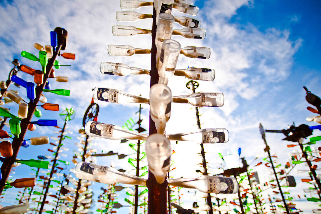 Glass Bottle Sculpture, Mojave, California, USA