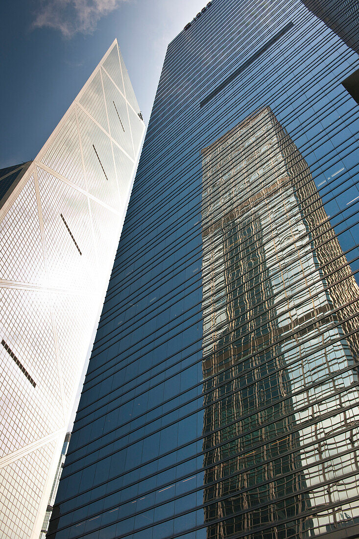 Skyscraper reflection, Hong Kong, China