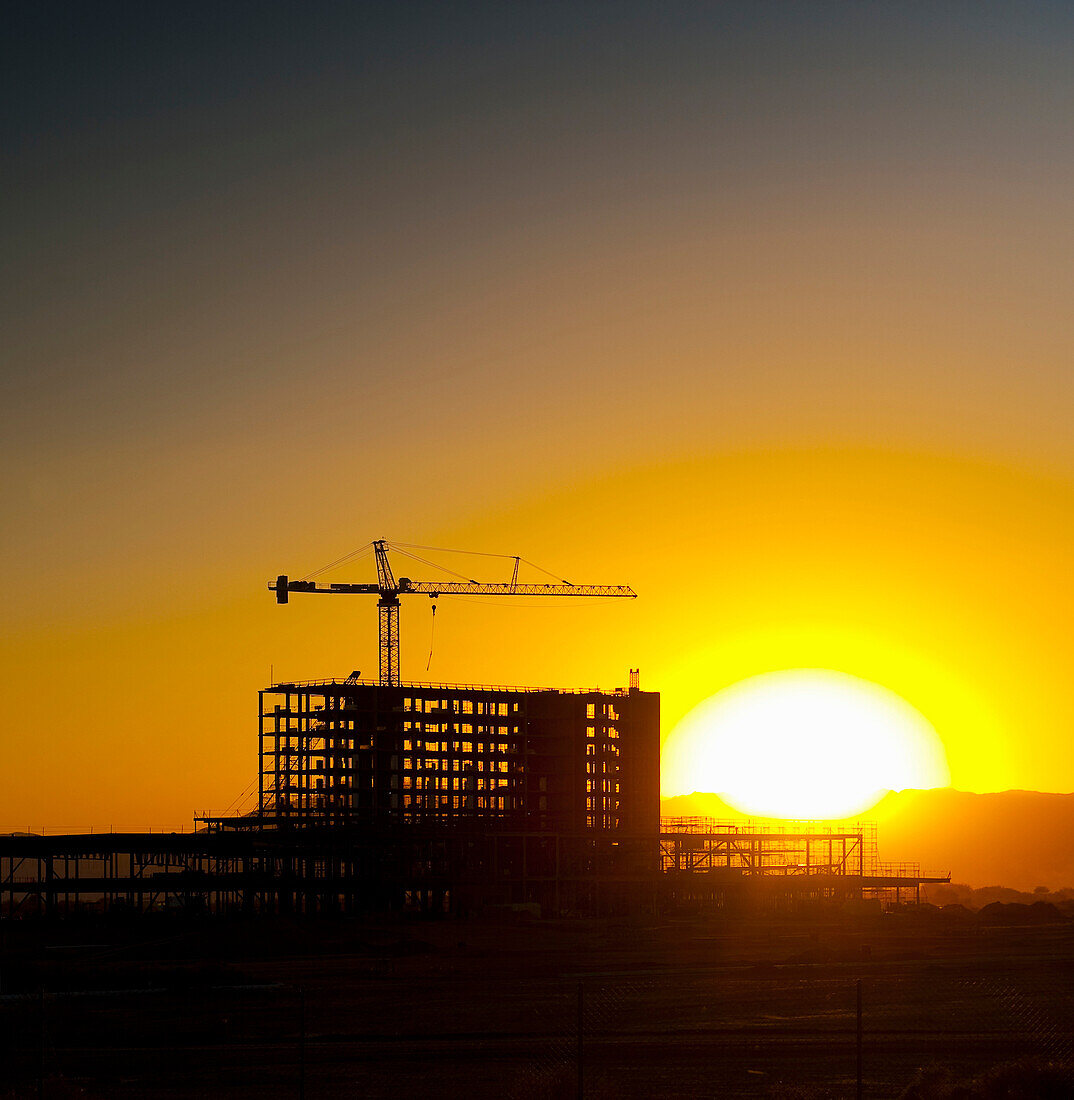 Building Construction at Sunset, Phoenix, Arizona, USA