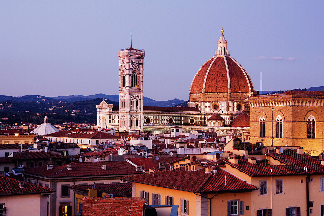 Cathedral Dome of Santa Maria del Fiore at Dusk, Florence, Tuscany, Italy