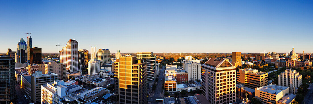 Panoramic City Skyline, Austin, Texas, USA