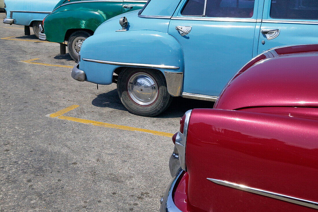 Parked Vintage American Cars, Havana, Cuba