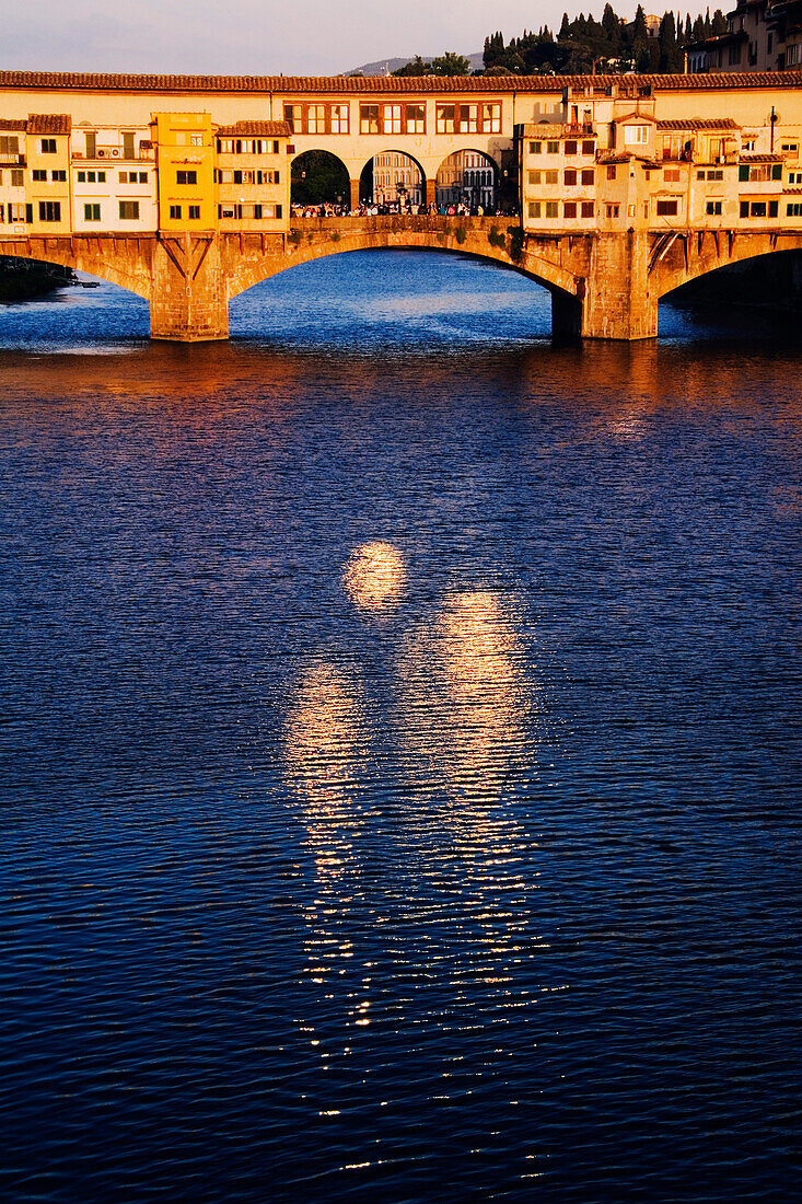 Angel Reflection on the River Arno, Florence, Tuscany, Italy