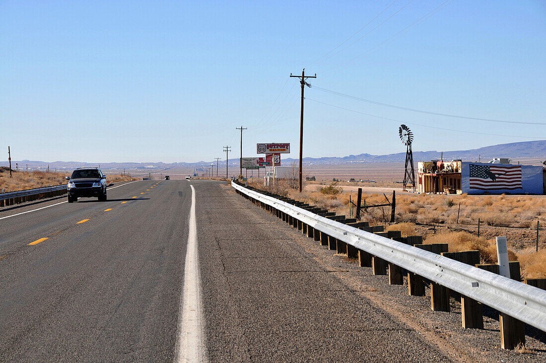 Car on Route 66, Arizona, southwest USA, America