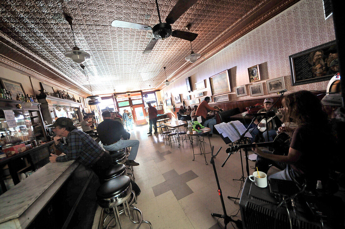 People at a saloon in Jerome, Arizona, southwest USA, America