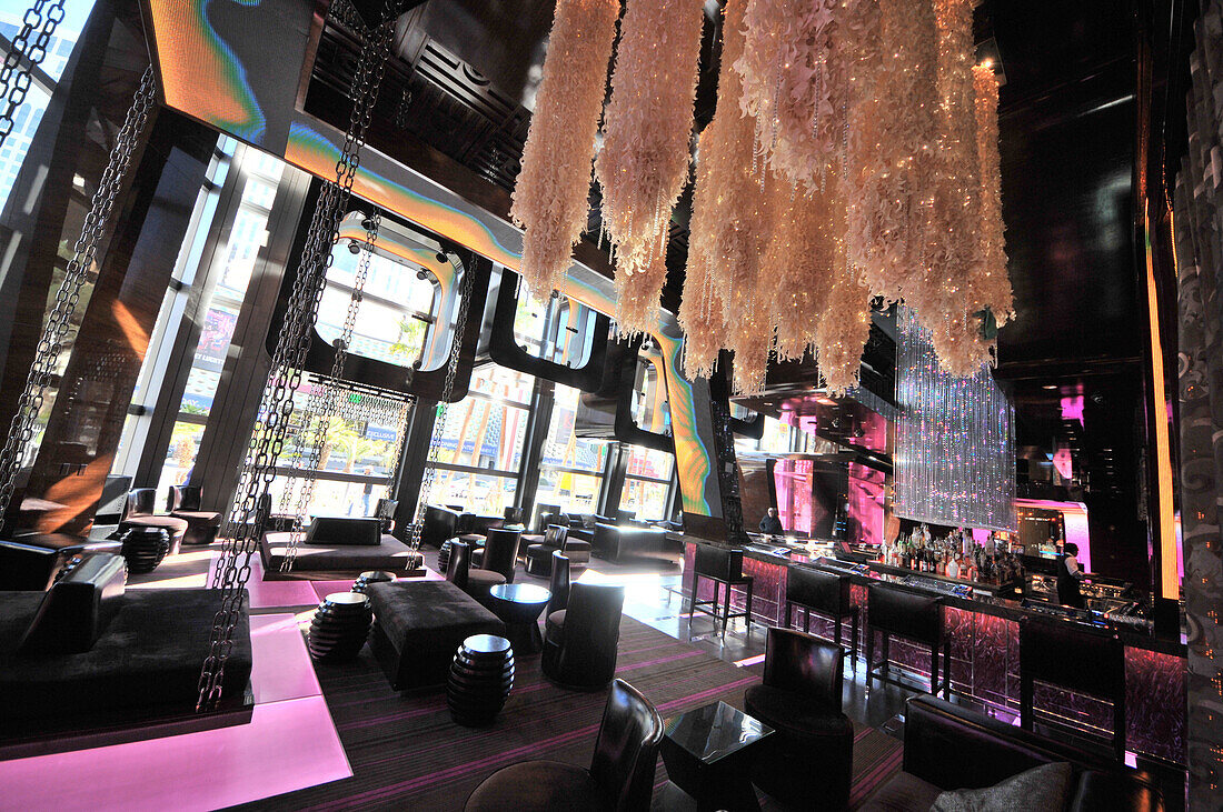 Deserted bar of Cosmopolitan Hotel on the Strip, Las Vegas, Nevada, USA, America