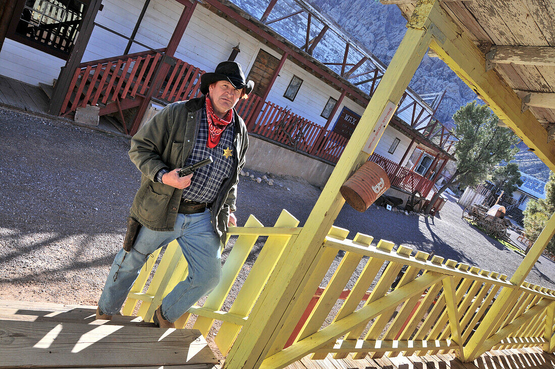 Man in disguise at Old Nevada Bonnie Springs near Las Vegas, Nevada, USA, America