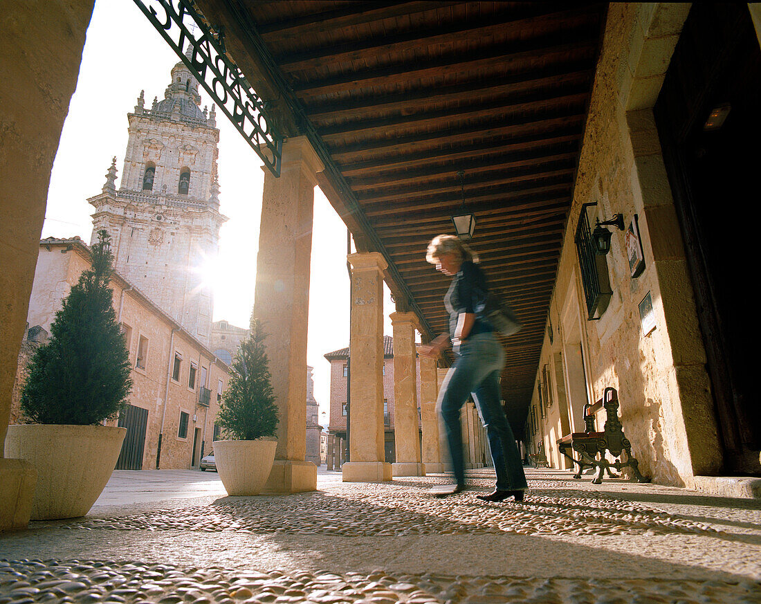 Arcades near the cathedral El Burgo de Osma, Castile and León, Spain