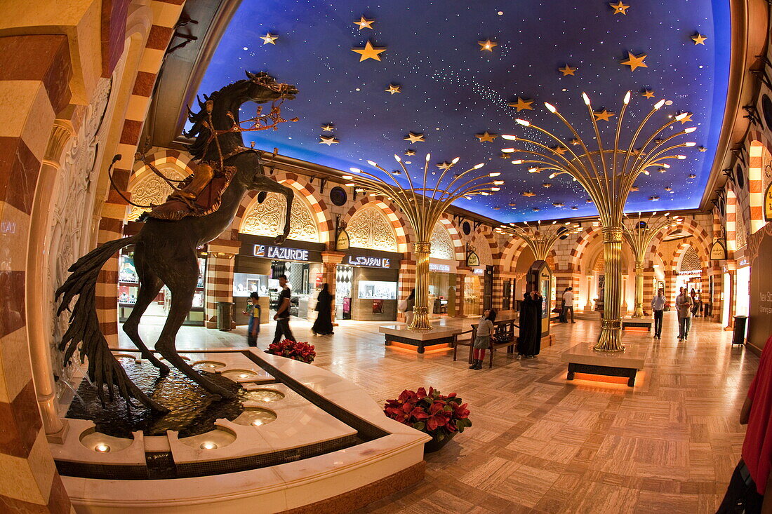 Arabian Court in Dubai Mall next to Burj Khalifa, biggest shopping mall in the world with more than 1200 shops, Dubai, UAE, Dubai, United Arab Emirates, Arabian Peninsula, Middle East, Asia
