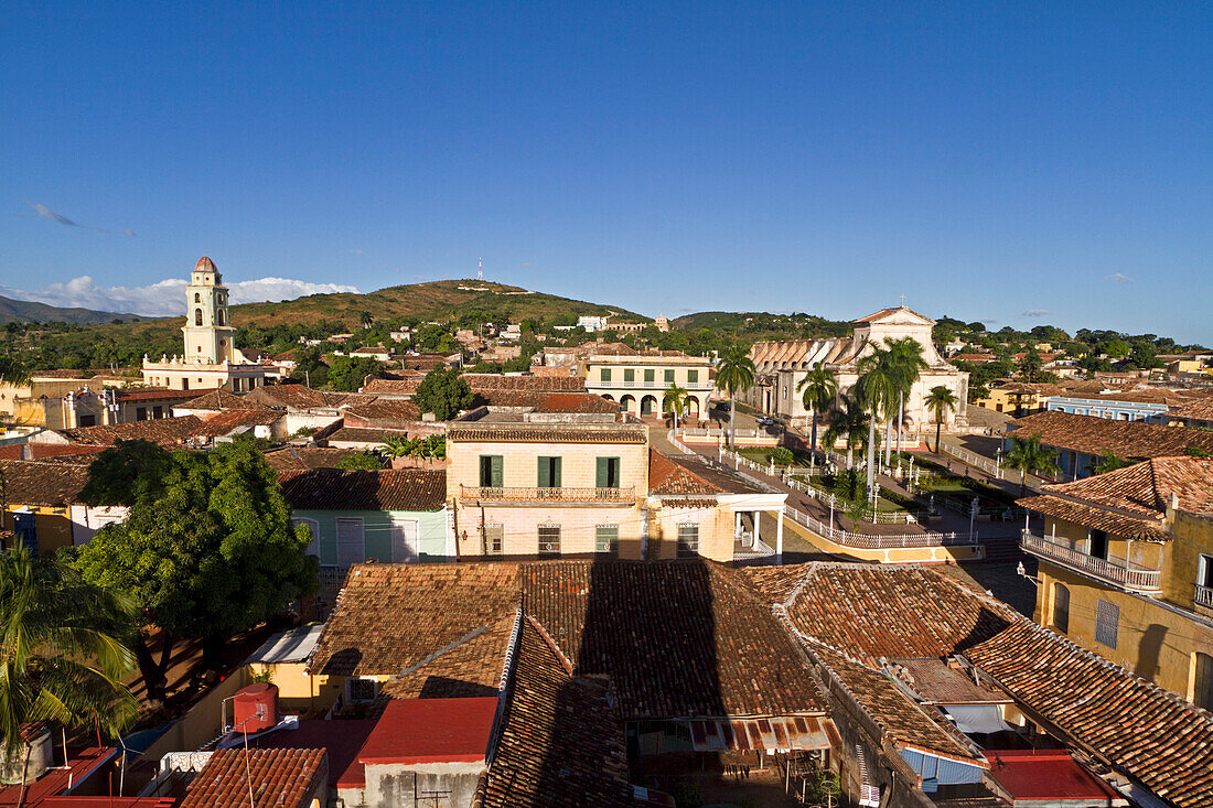 Panoramablick vom Aussichtsturm des historischen Museums von Trinidad, Kuba, Großen Antillen, Antillen, Karibik, Westindische Inseln, Mittelamerika, Nordamerika, Amerika