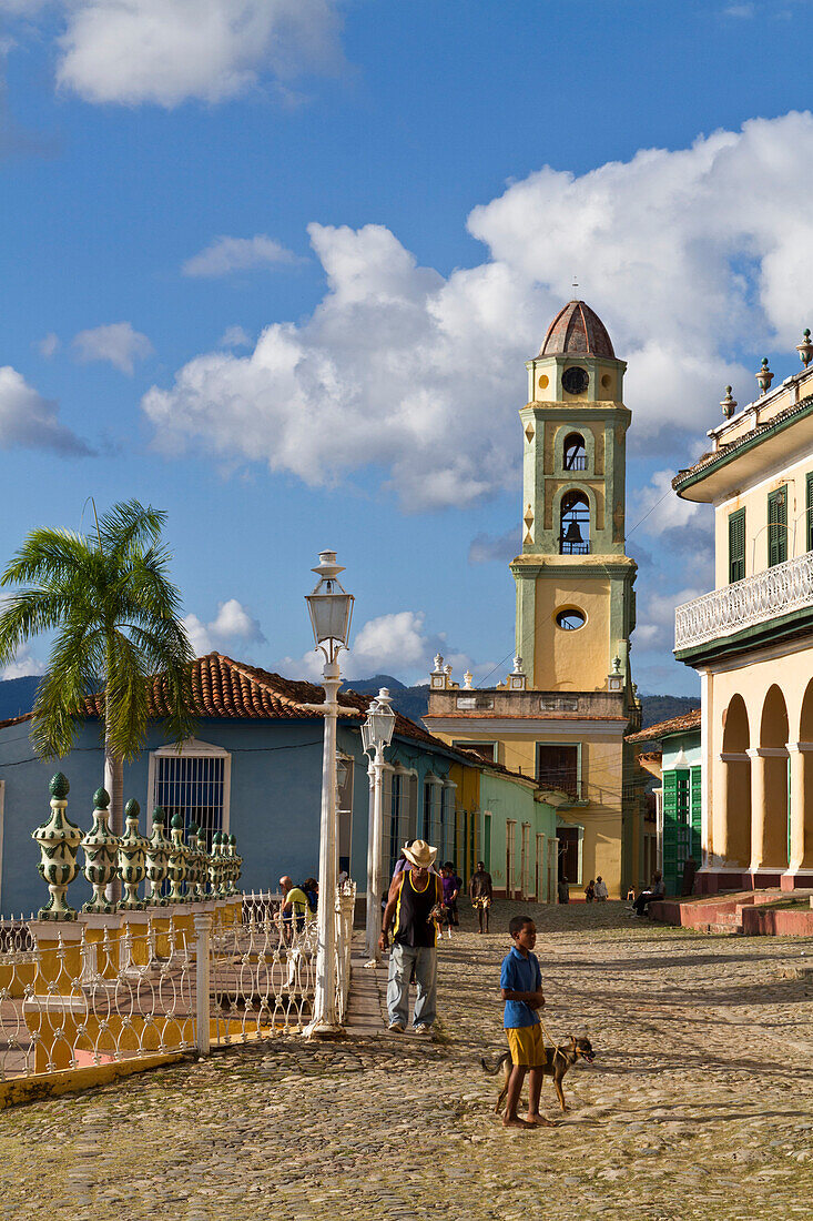 Plaza Mayor, Bell tower of Iglesia y Convento de San Francisco, Trinidad, Cuba, Greater Antilles, Antilles, Carribean, West Indies, Central America, North America, America