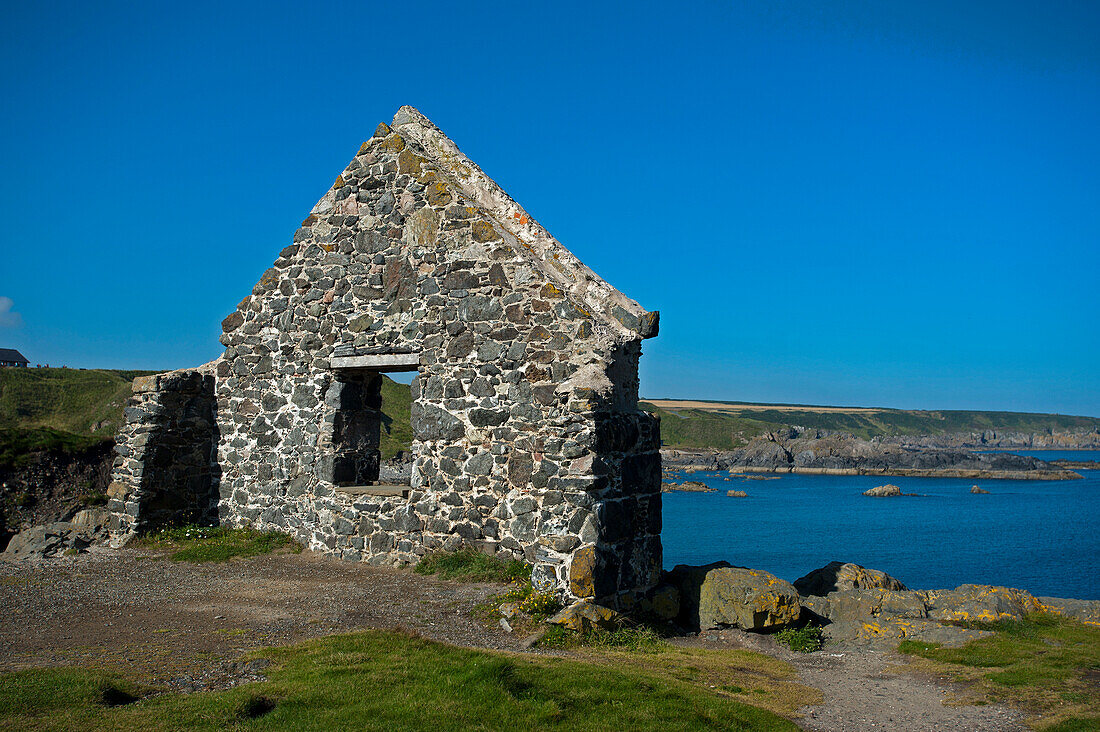 Ruin above the harbour of Portsoy, Aberdeenshire, Scotland