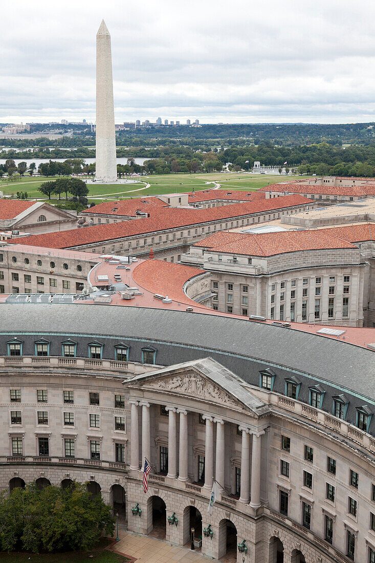 Blick vom alten Postamt über Washington, Washington Monument, altes Postamt, Washington, District of Columbia, Vereinigte Staaten von Amerika, USA