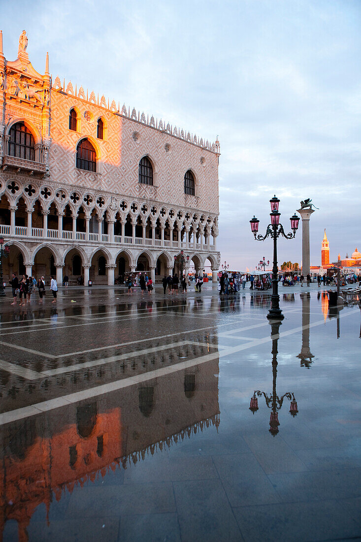 St Mark's square in the rain, Piazza San Marco, Venice, Italy