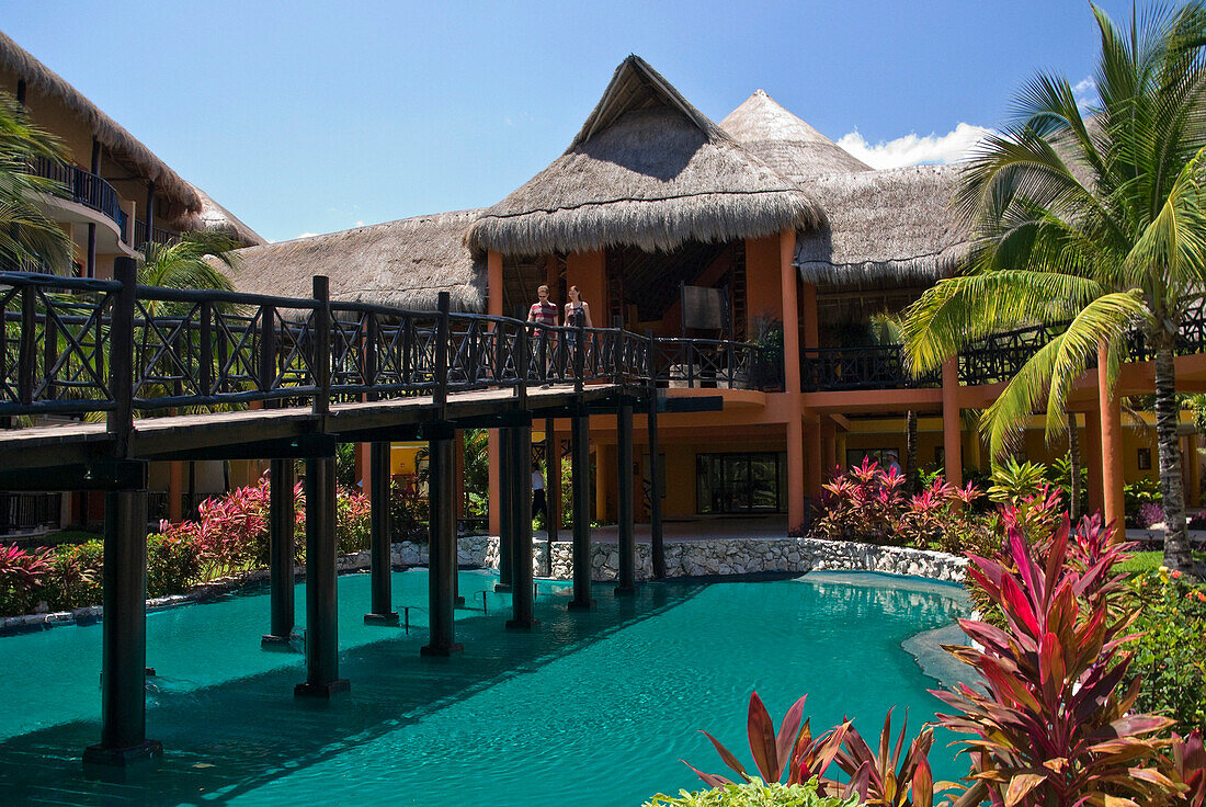 Typical luxurious hotel scene, Puerto Aventuras, Quintana Roo, Mexico