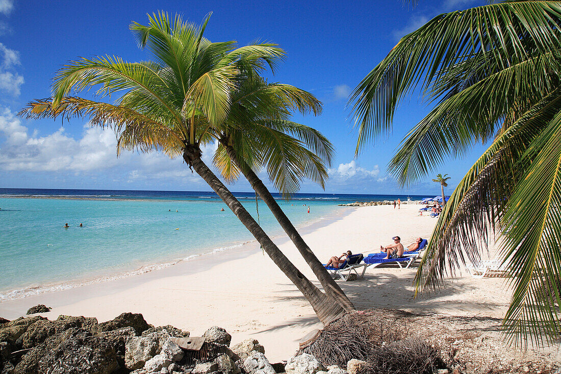 Beach scene, Worthing, Barbados, Caribbean