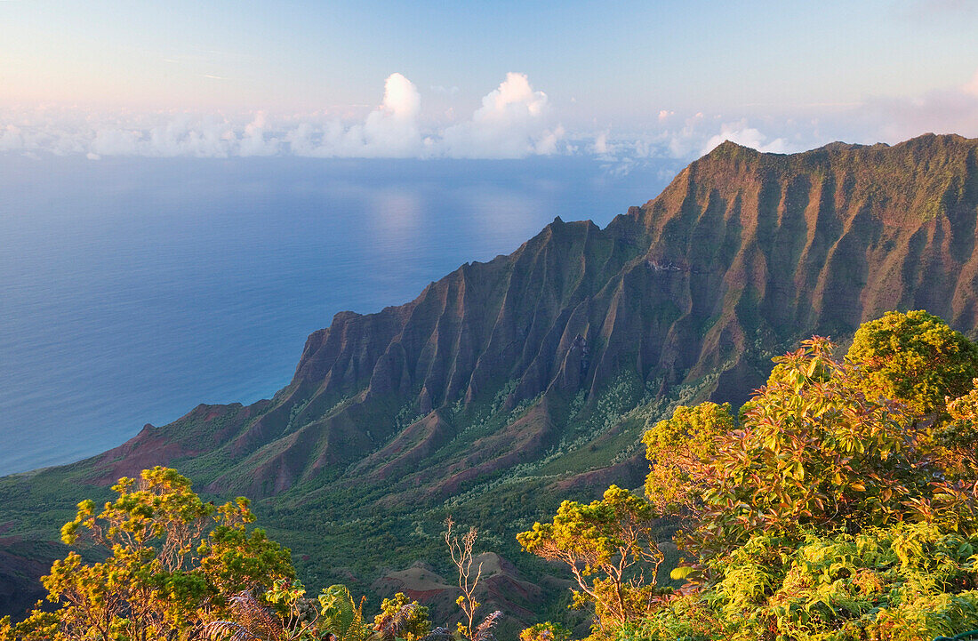 Coastal scenery in Kalalau Valley, Kauai Island, Hawaii, USA