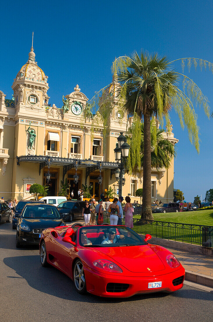 Sports car outside the Grand Casino, Monte Carlo, Cote dÕAzur, Monaco