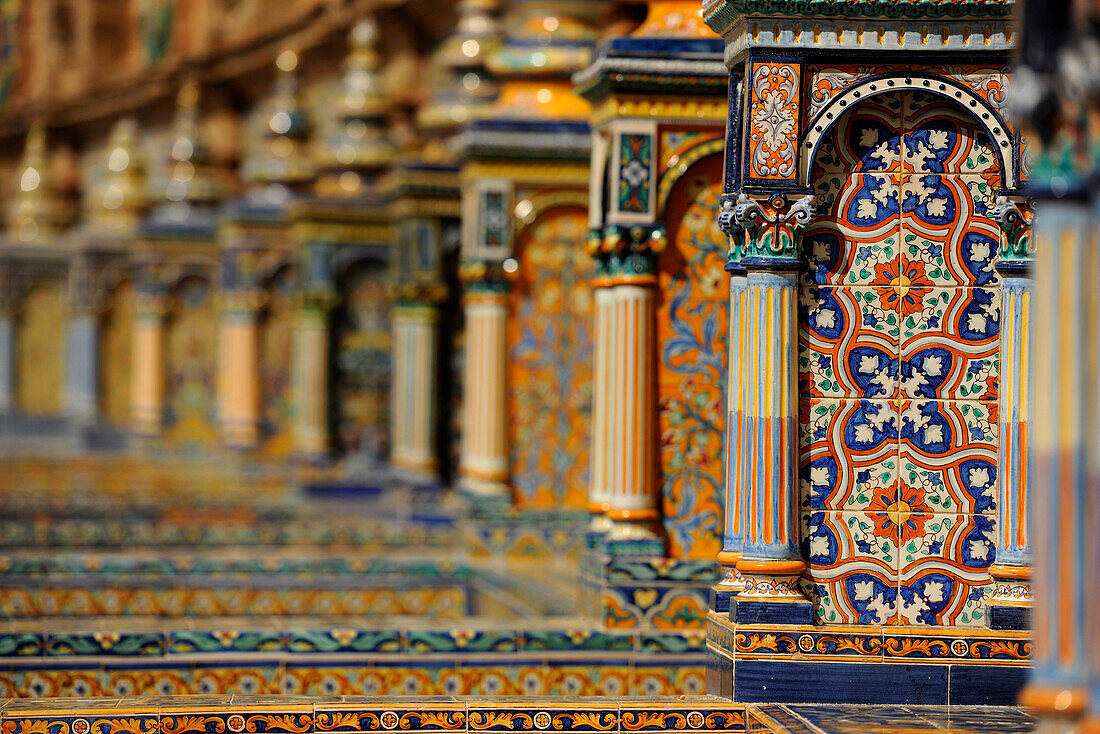 Colourful Mosaic, Plaza de España, Sevilla, Sevilla Province, Spain, Mediterranean Countries