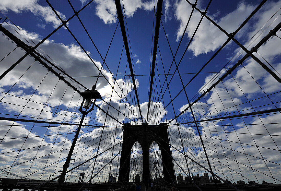 Skyline, Brooklyn Bridge, New York City, New York, USA, Nordamerika, Amerika