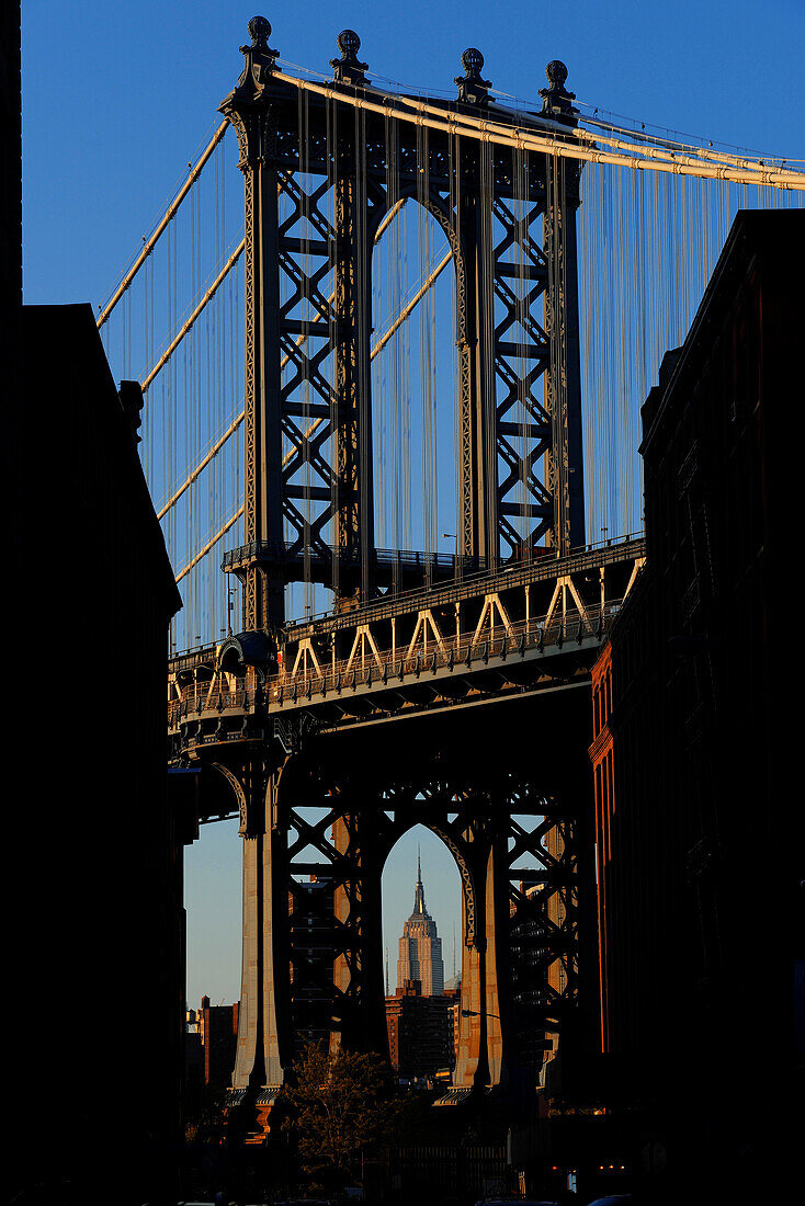 Washington Bridge, Empire State Building, New York, USA, New York City, New York, USA, Nordamerika, Amerika