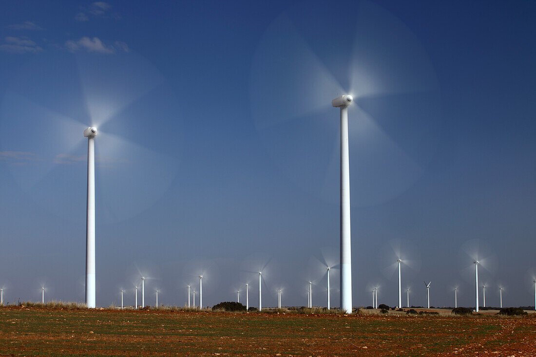 Windpark Atalaya de Canavate, Honrubia, La Mancha, Castilla, Spanien