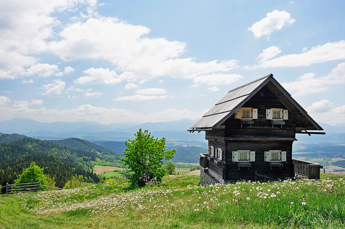 Ehemaliger Getreidekasten, Holzhaus am Magdalensberg, Magdalensberg, Kärnten, Österreich, Europa