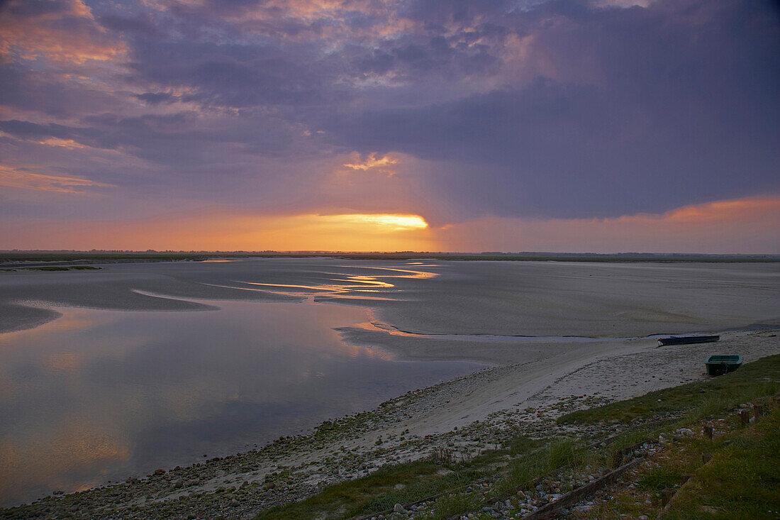 Morgenstimmung an der Baie de Somme in Saint-Valery-sur-Somme, Dept. Somme, Picardie, Frankreich, Europa