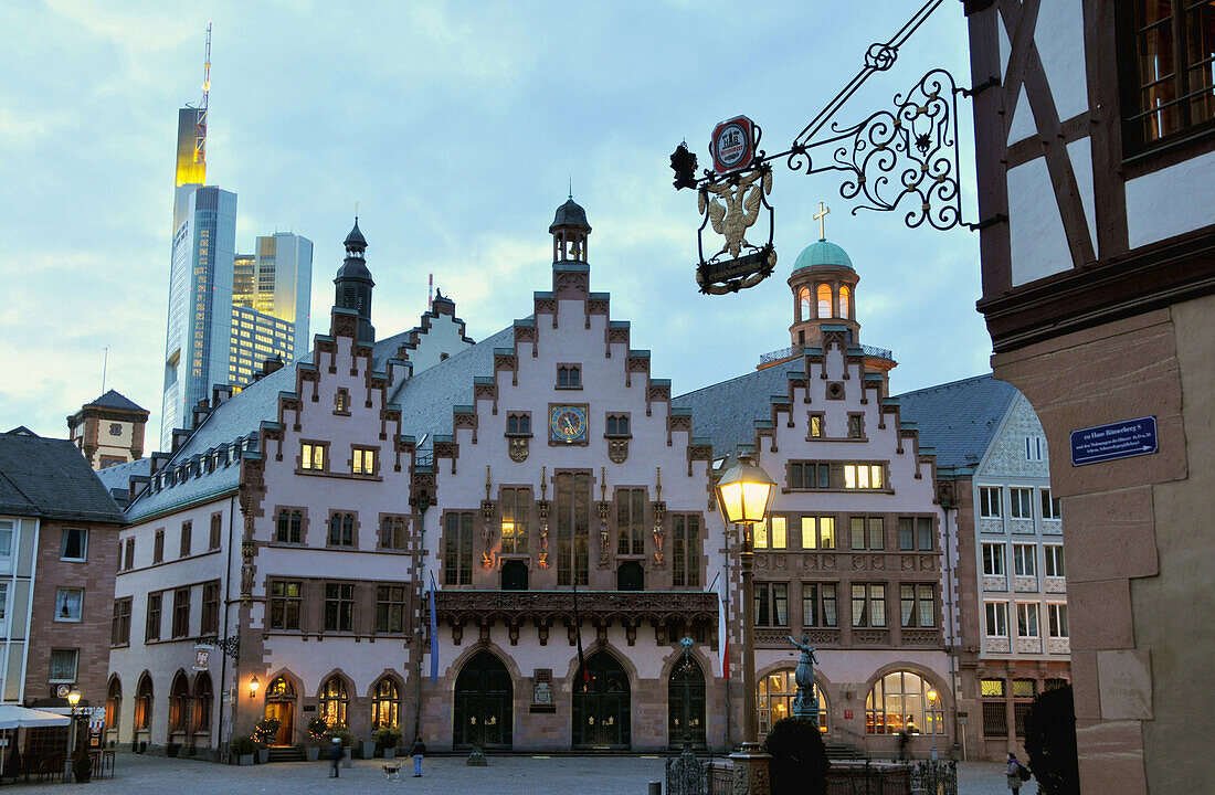 Facade of the Roemer, Town hall, City hall, Frankfurt on the Main, Hesse, Germany