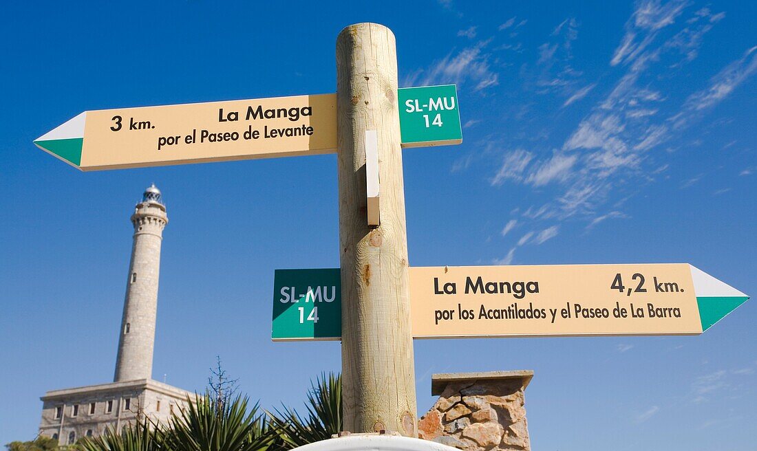 Lighthouse. Cabo de Palos. La Manga. Mar Meno. Cartagena. Murcia. Spain.