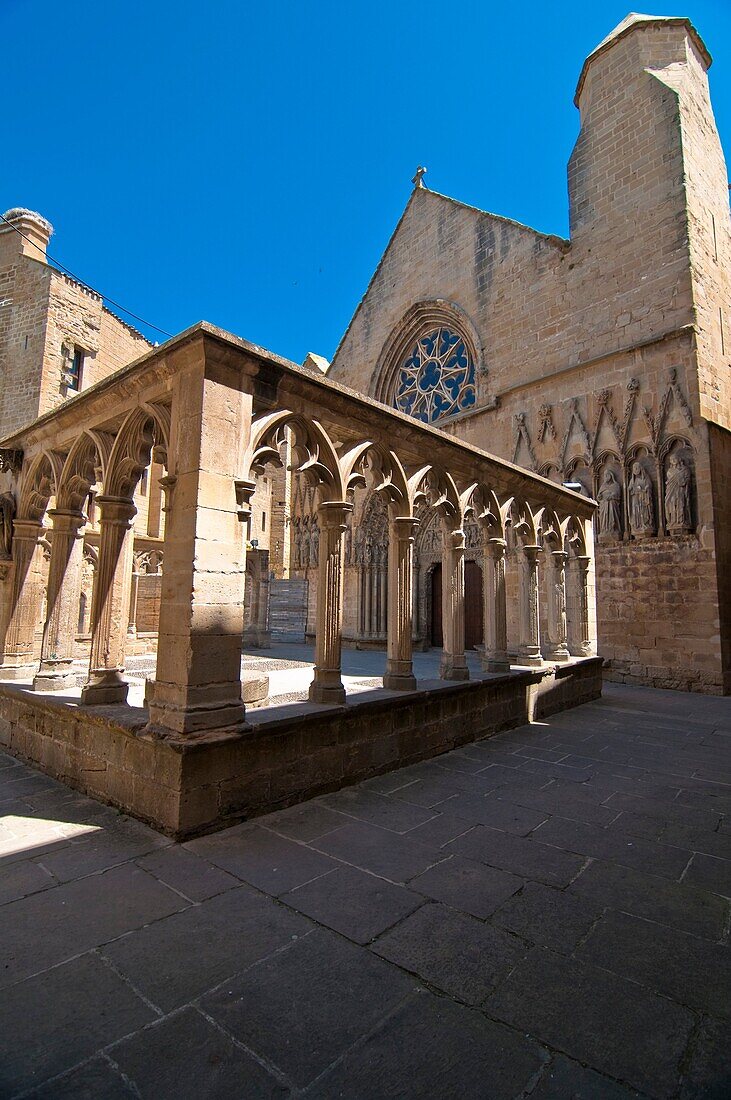 Santa Maria la Real chuch Olite medieval village Navarre Spain Europe
